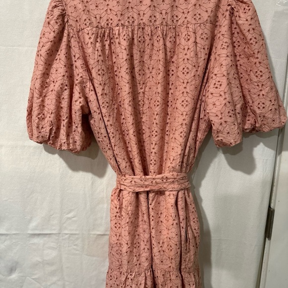 Vintage-Inspired Crown & Ivy Eyelet Dress Puff Sleeves Embroidered Tie Waist XL - Picture 13 of 16